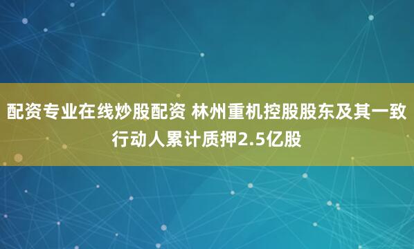 配资专业在线炒股配资 林州重机控股股东及其一致行动人累计质押2.5亿股