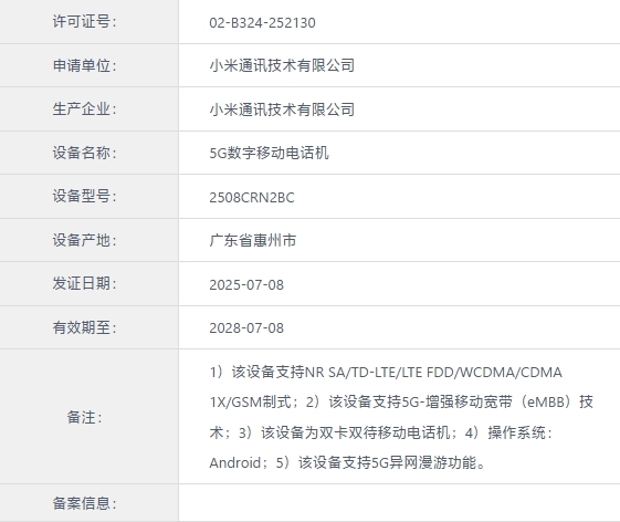 场外配资 小米手机全球销量最高系列！REDMI 15C入网：百元良心神机
